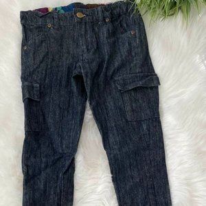 Persnickety Girls Boutique Skinny Cargo Denim Jeans Adjustable Waist Size 7